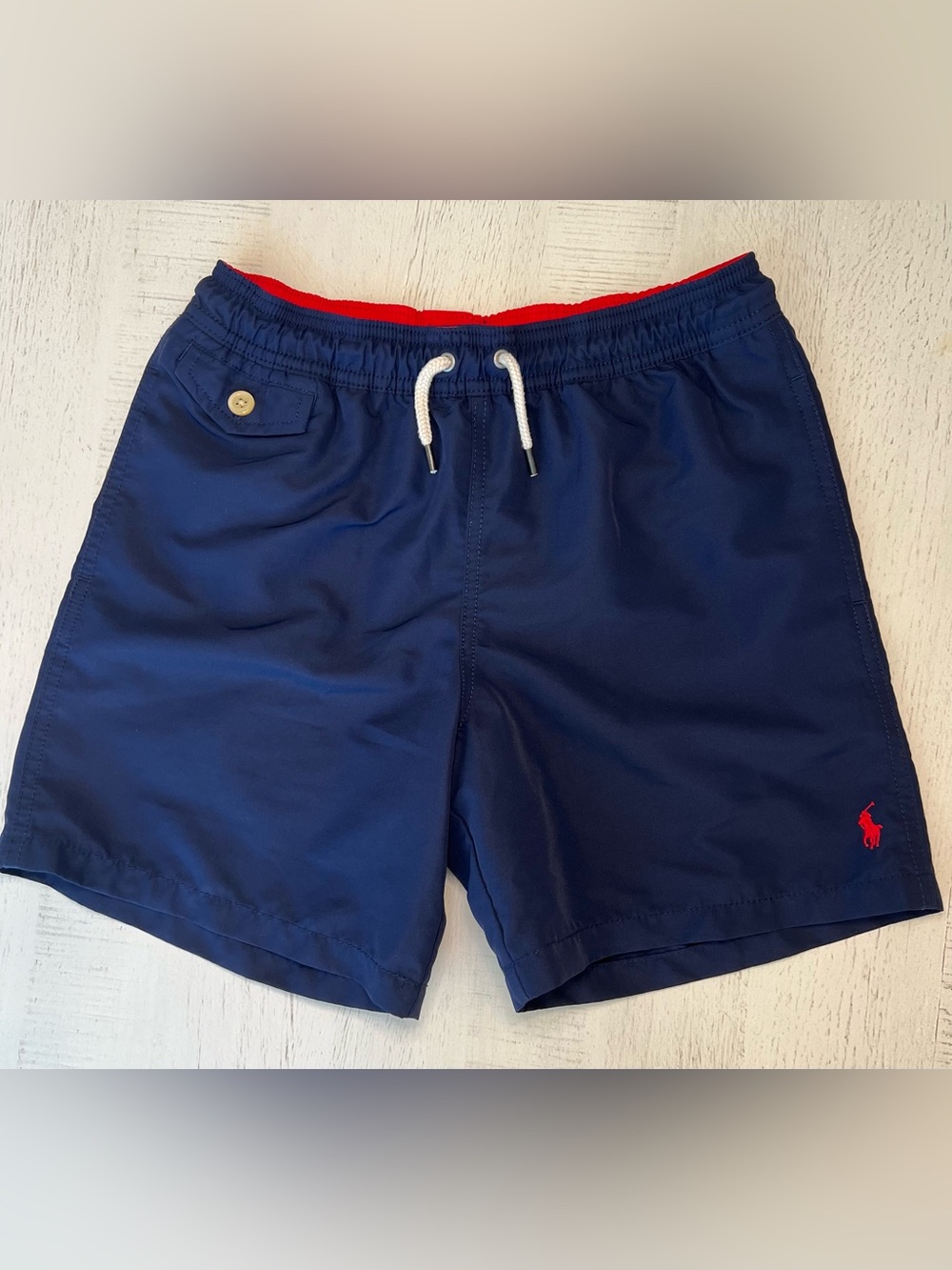 Polo by Ralph Lauren Navy Drawstring Boys Swim Trunks